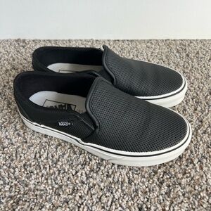 Vans Black Slip-On Perf Leather Shoes